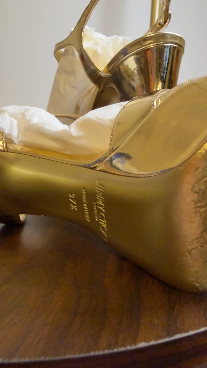 Jimmy  Choo  Platform  Sandals  Gold  37.5
