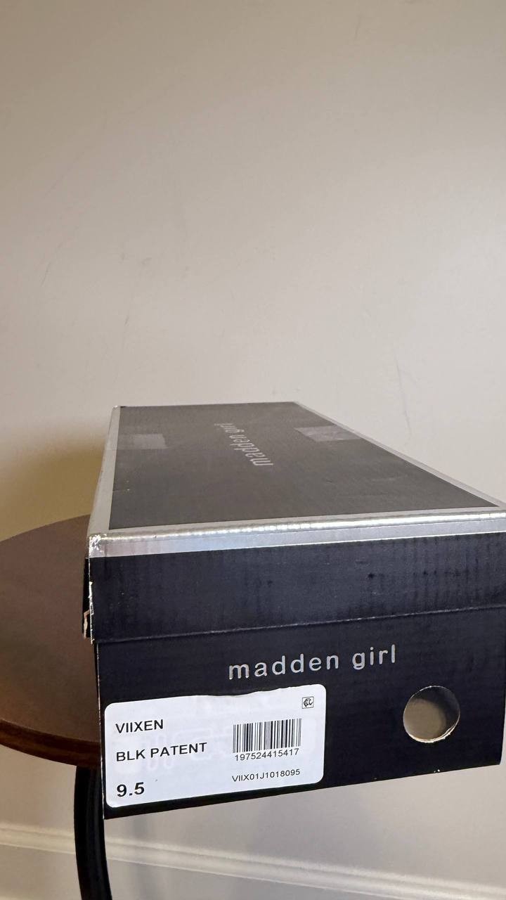 Madden Girl Black Patent Man‑Made Kitten Heel Pumps 9.5M NIB MSRP $55