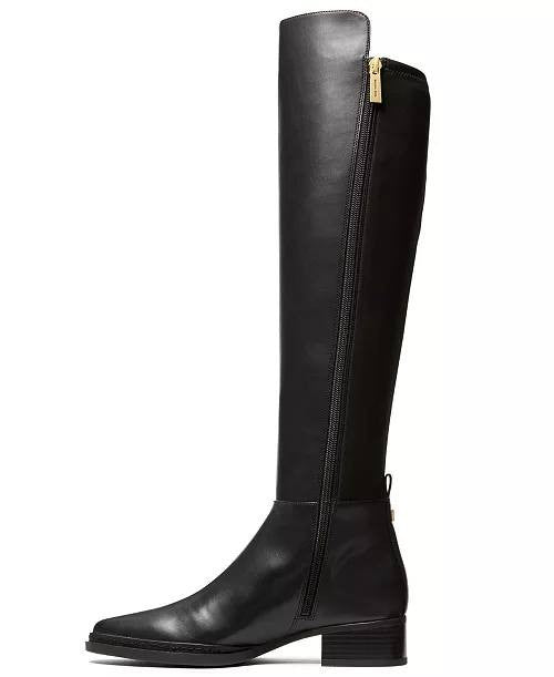 Michael Kors Lex Women’s Block Heel Boots Black 9.5WS Polyester $175 NWB