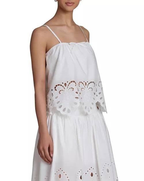 Avec Les Filles Eyelet Embroidered Bandeau Top White S NWT $108