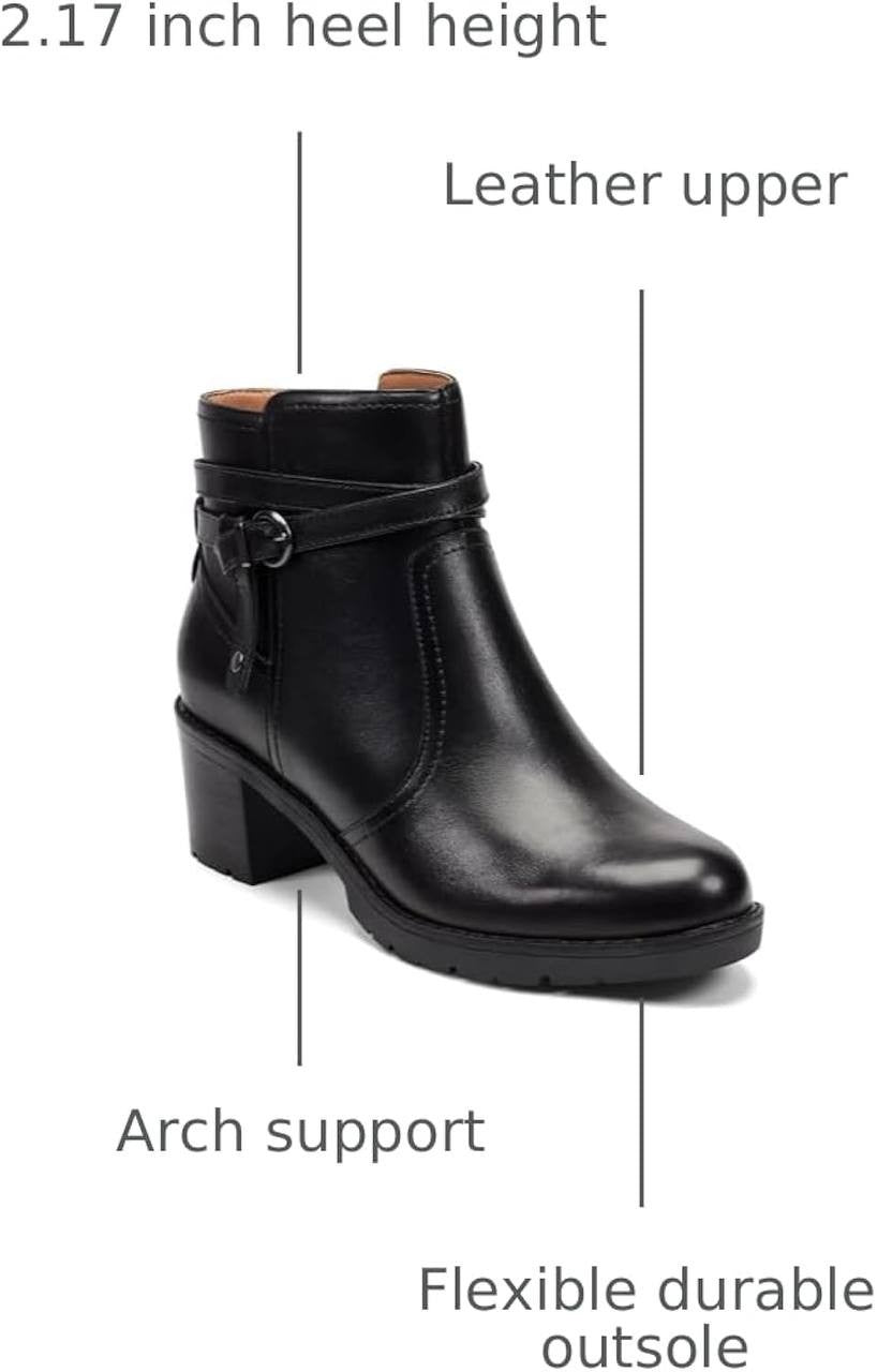 Easy Spirit “Carter” Leather Booties – Size 6.5M – Black – NIB-$143