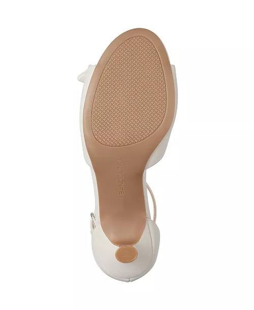 Bandolino Ivory Polyurethane Kitten Heel Sandals 6.5M NIB MSRP $79