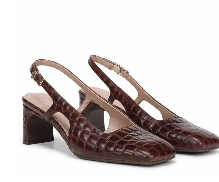Naturalizer Carmen Pumps 9.5W Cappuccino Croc Leather Slingback NIB msrp$145
