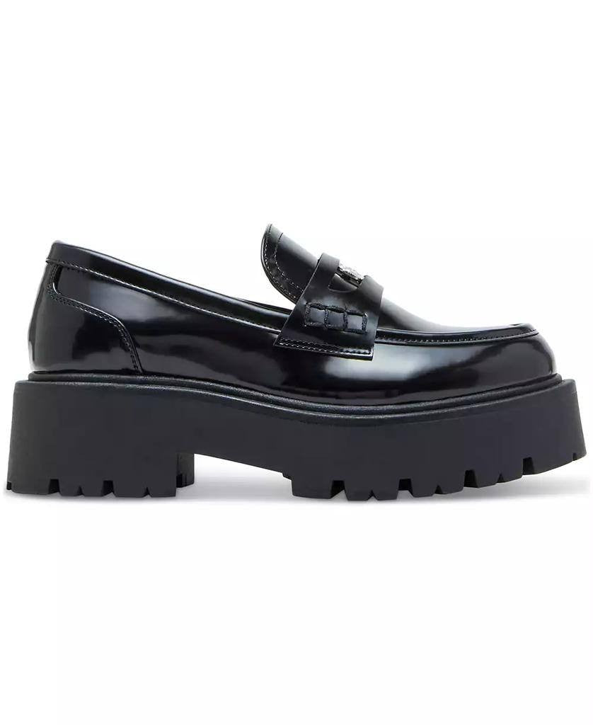 Madden Girl Calistaa Platform Lug Sole Penny Loafers Black 7.5 NWB