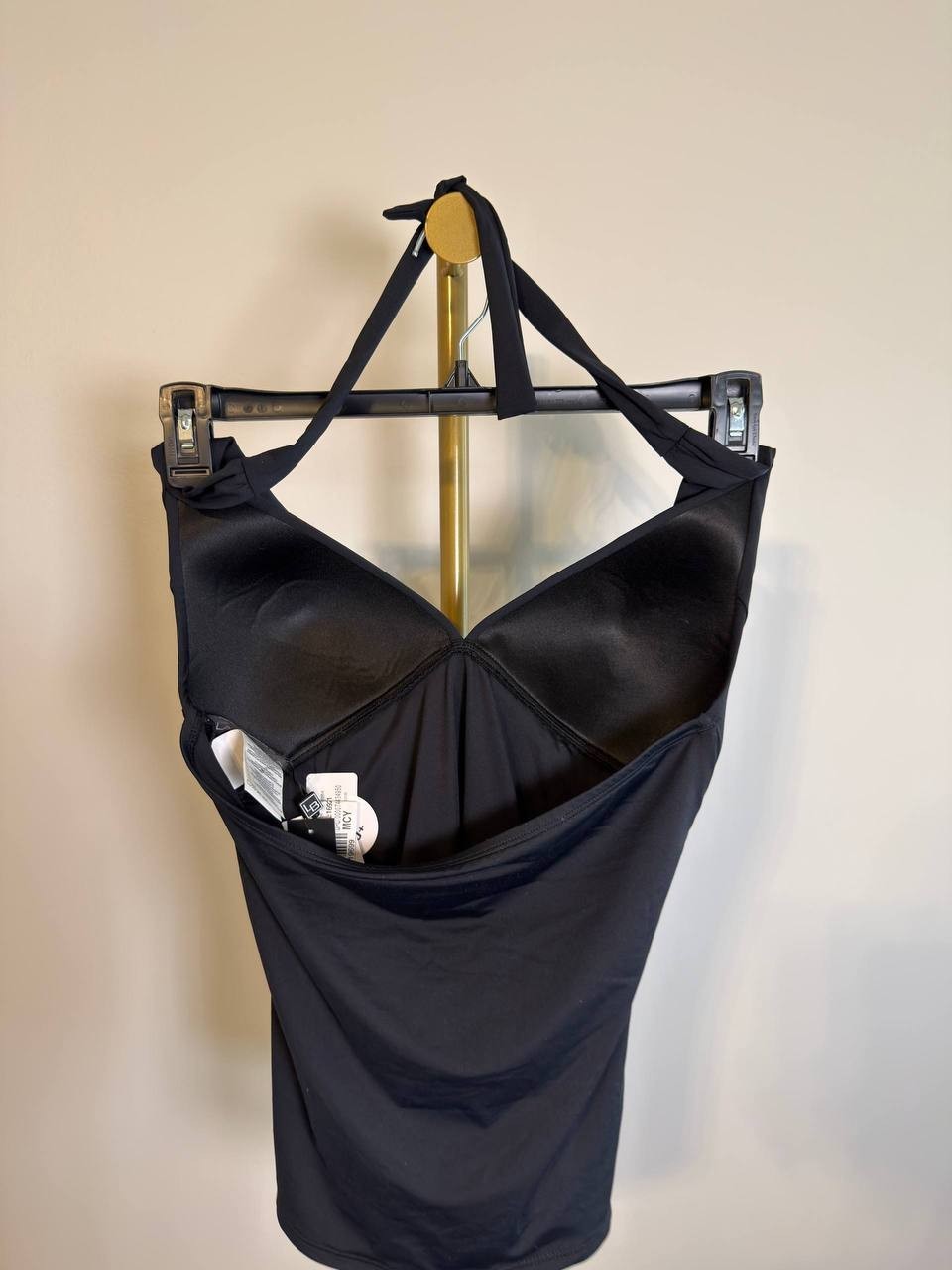 La Blanca Halter Tankini Top Black Size 8 NWT $105