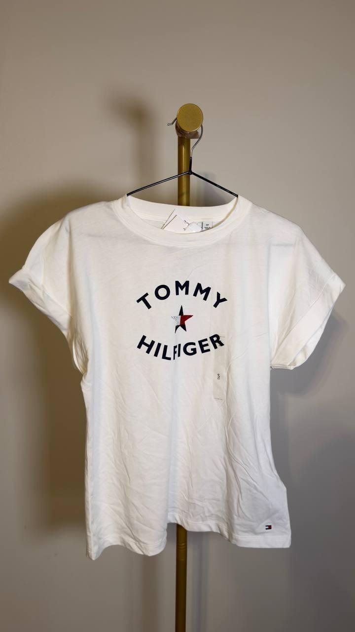 Tommy Hilfiger Women’s Short‑Sleeve T‑Shirt White SP NWT $84