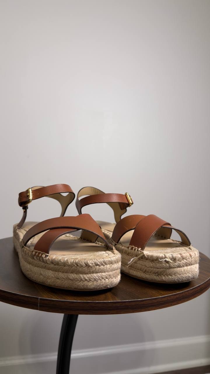 Lauren  Ralph  Lauren   Espadrilles  Sandals  Lauren  Tan  7.5  B  Pre‑owned 
