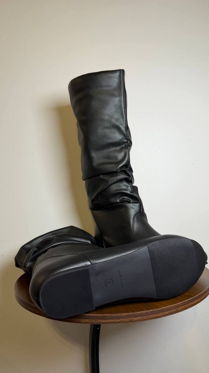 Journee Collection Polyurethane Boots 8M Black New in Box MSRP $129