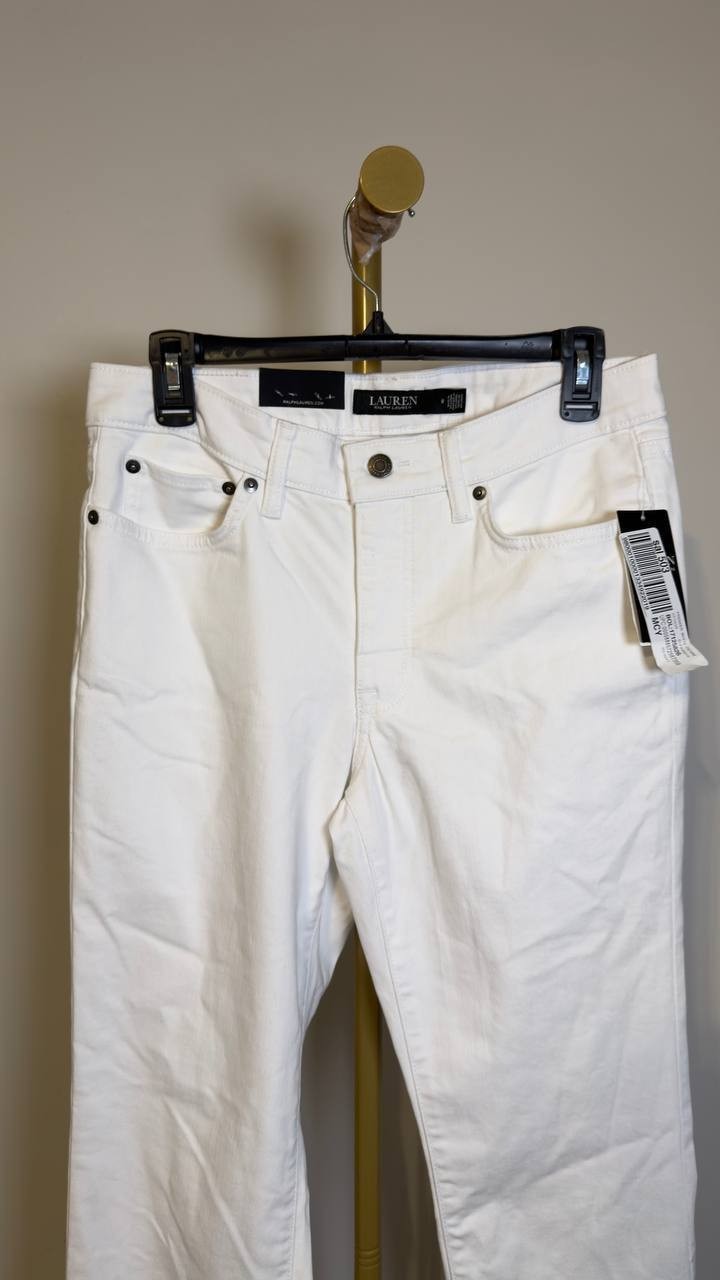 Lauren Ralph Lauren Mid‑Rise Straight Jeans White 6 NWT $125