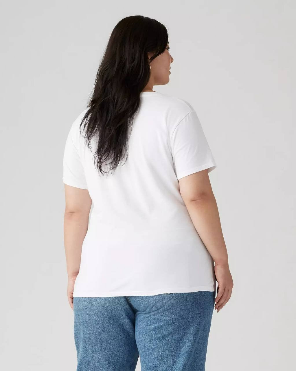 Levi’s Logo Perfect T-Shirt Plus Size 1X White Crewneck Cotton Tee NWT need wash