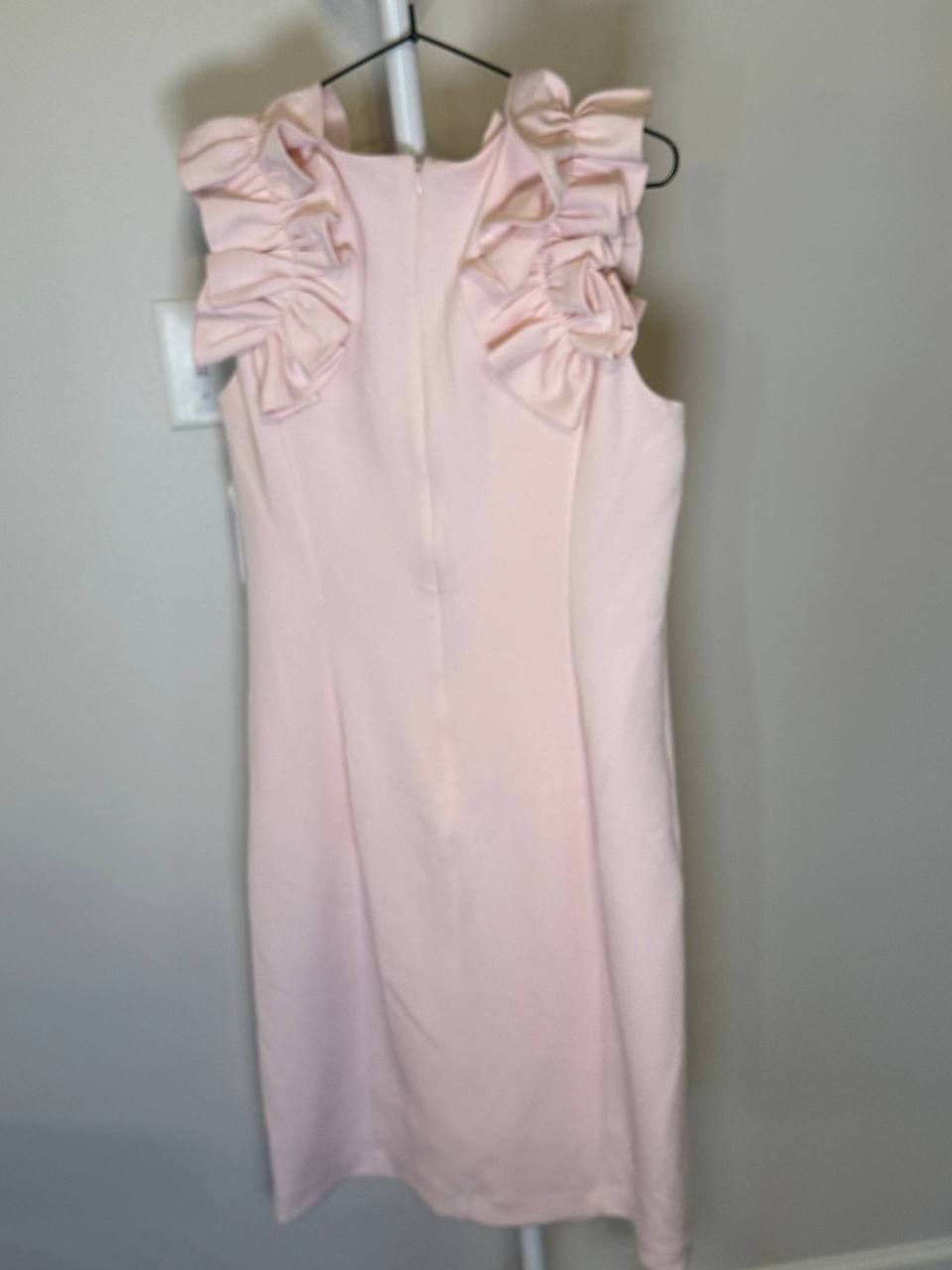 Donna Ricco Ruffled‑Strap Sheath Dress – Size 12 – NWT