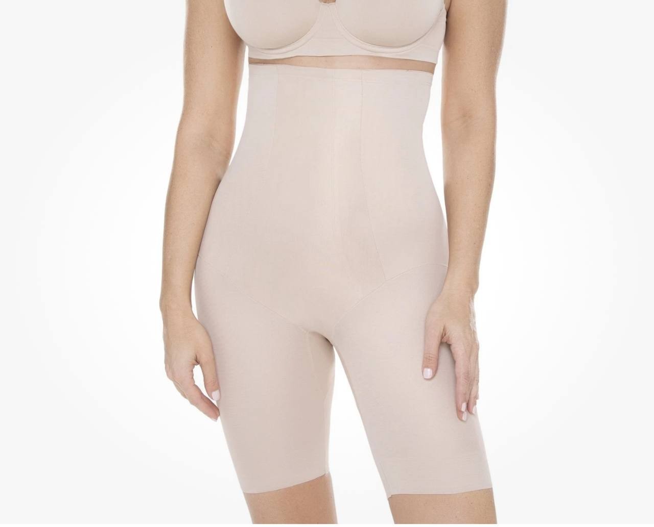 Miraclesuit High-Waist Thigh Slimmer Shapewear Nude Size S Firm Control