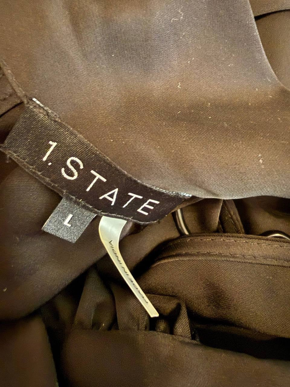 1.STATE Sleeveless Halter Top-Black-Size L-NWT