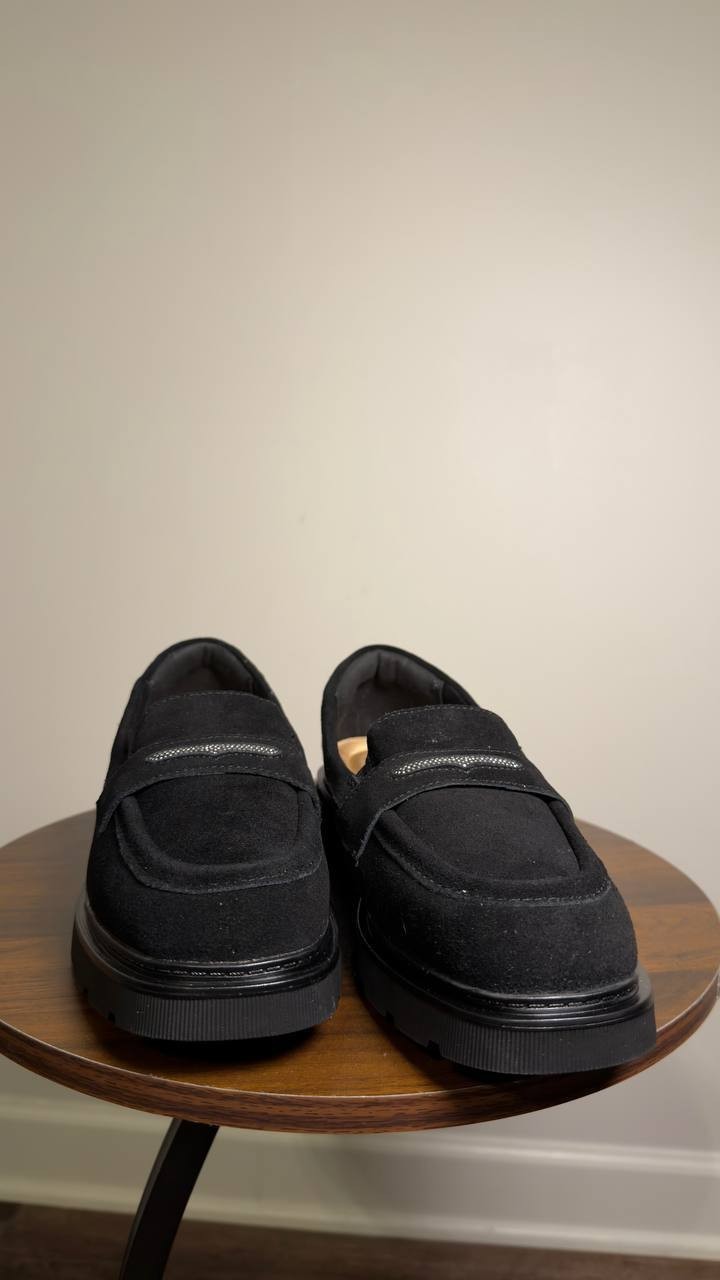 Clarks  Loafers  Black  Suede  9W  New  $110