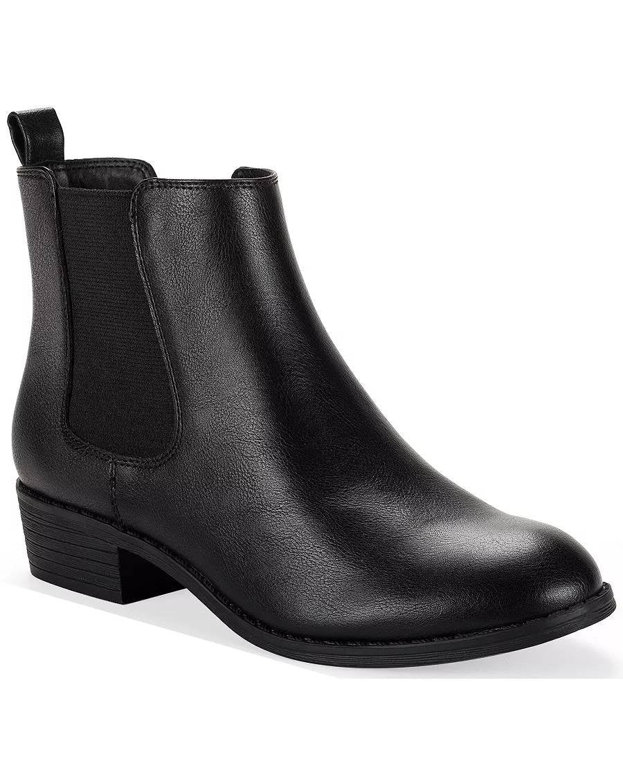 Style&Co Black Man‑Made Block Heel Booties 9M New in Box MSRP $69.90