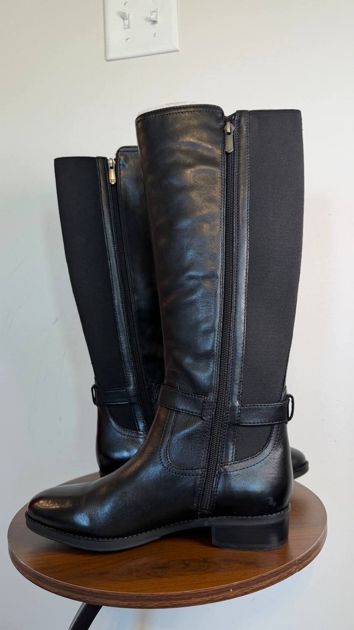 Sam Edelman Perin Women’s Round Toe Boots Black 8M Leather $225 NWB
