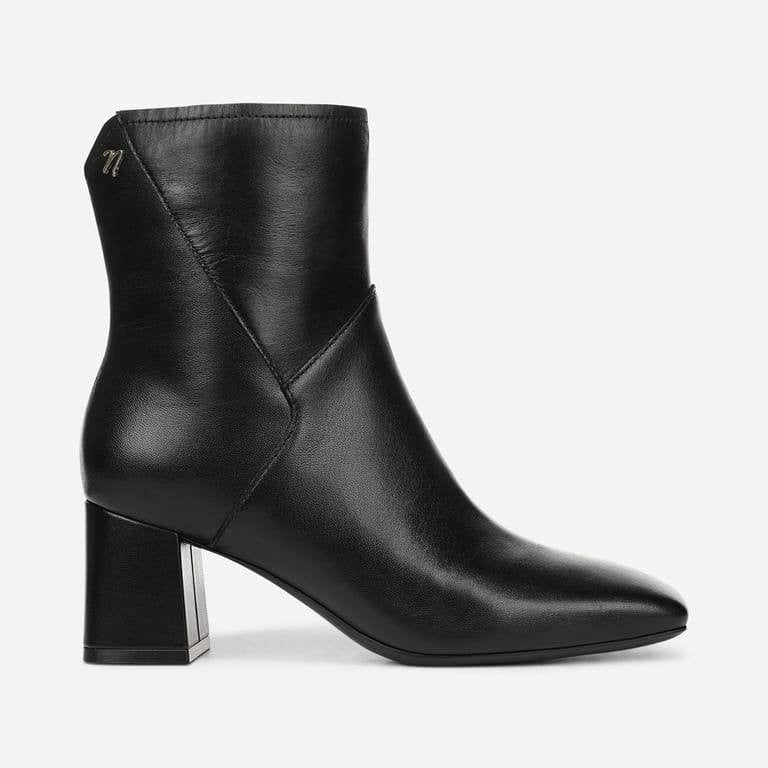Naturalizer Christine Dress Bootie Black 8M Leather Square Toe $190 NWB