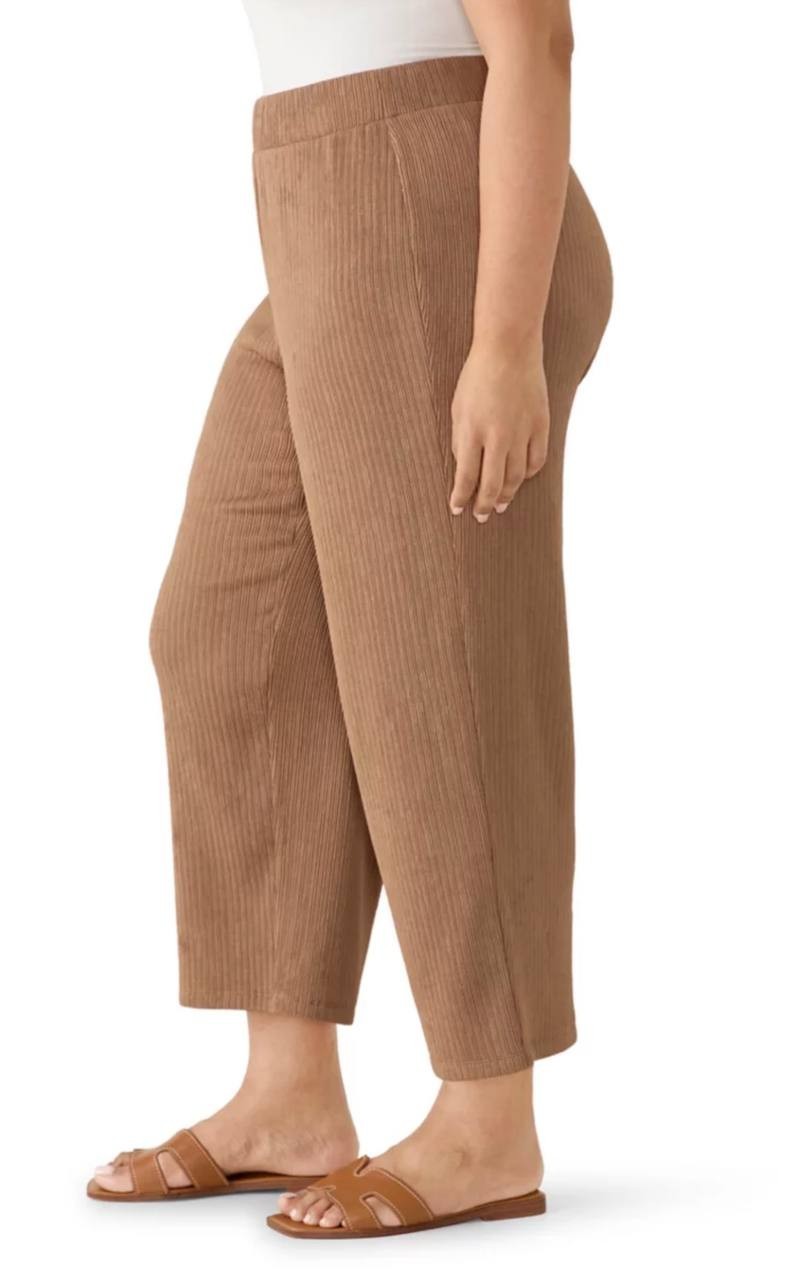 Anne  Klein  Plus  Size   Cropped  Pants  Brown  2X  Pre‑Owned  Good  $89
