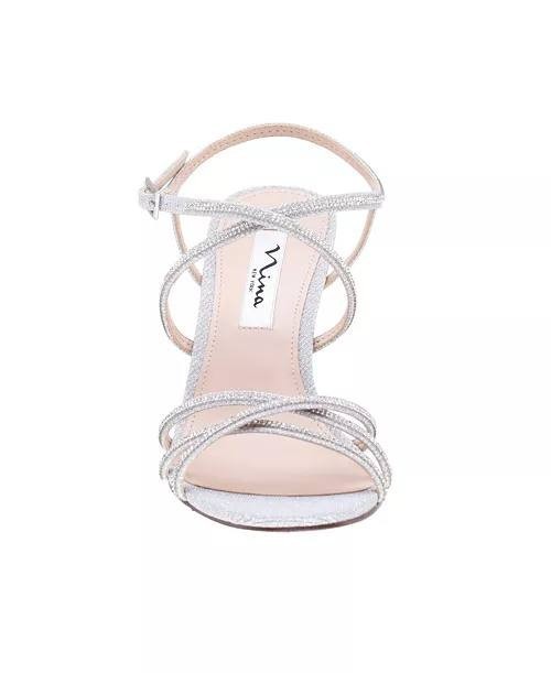 Nina  Dress  Sandals  Platino  Luna  Shine  9.5  M  New  $99