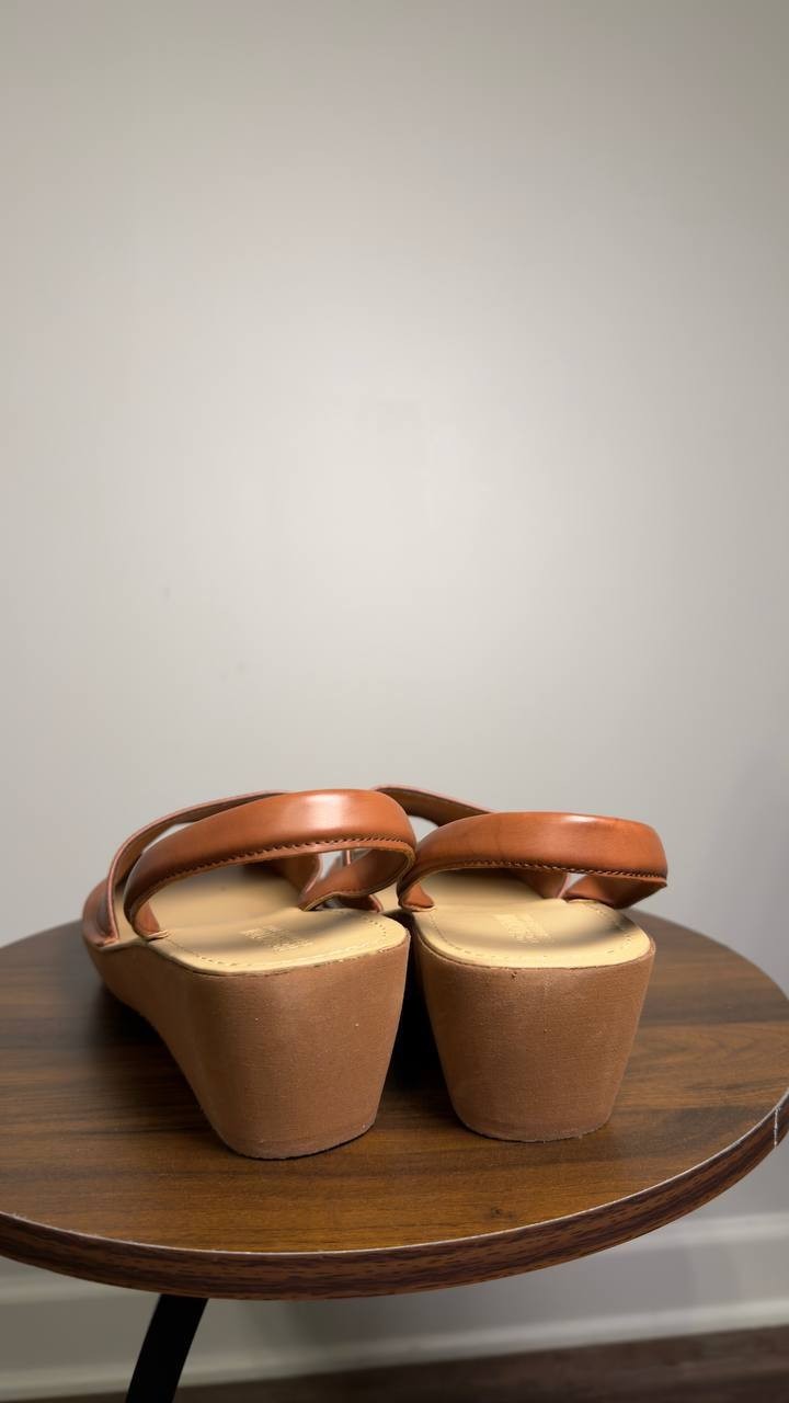 Reaction  Kenneth  Cole  Wedge  Sandals  Luggage  10M  New  $59