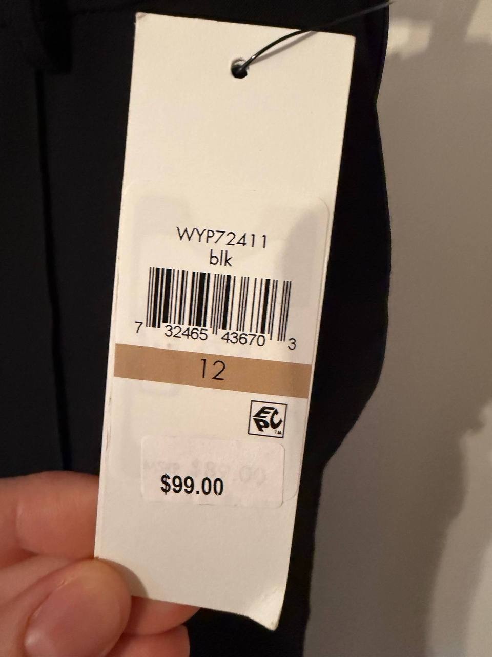 DKNY Pintuck Mid‑Rise Flare‑Leg Pants Black Size12 NWT msrp$99