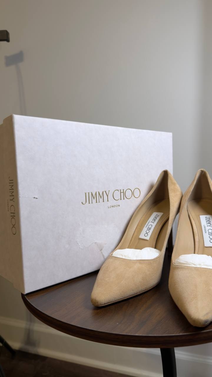 Jimmy  Choo  Pointed  Toe  Pumps  Beige  38  Pre‑owned  