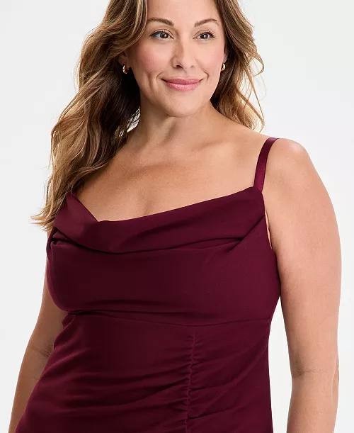 Emerald Sundae Plus Size Cowlneck Side‑Ruched Maxi Dress – Size 18 – NWT – $79