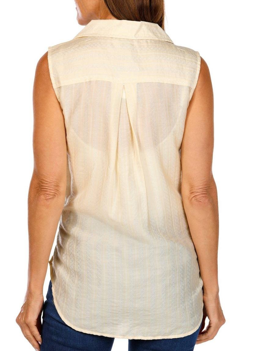 Nautica Jeans Women’s Sleeveless Dobby Popover Top – L – NWT–$54.50