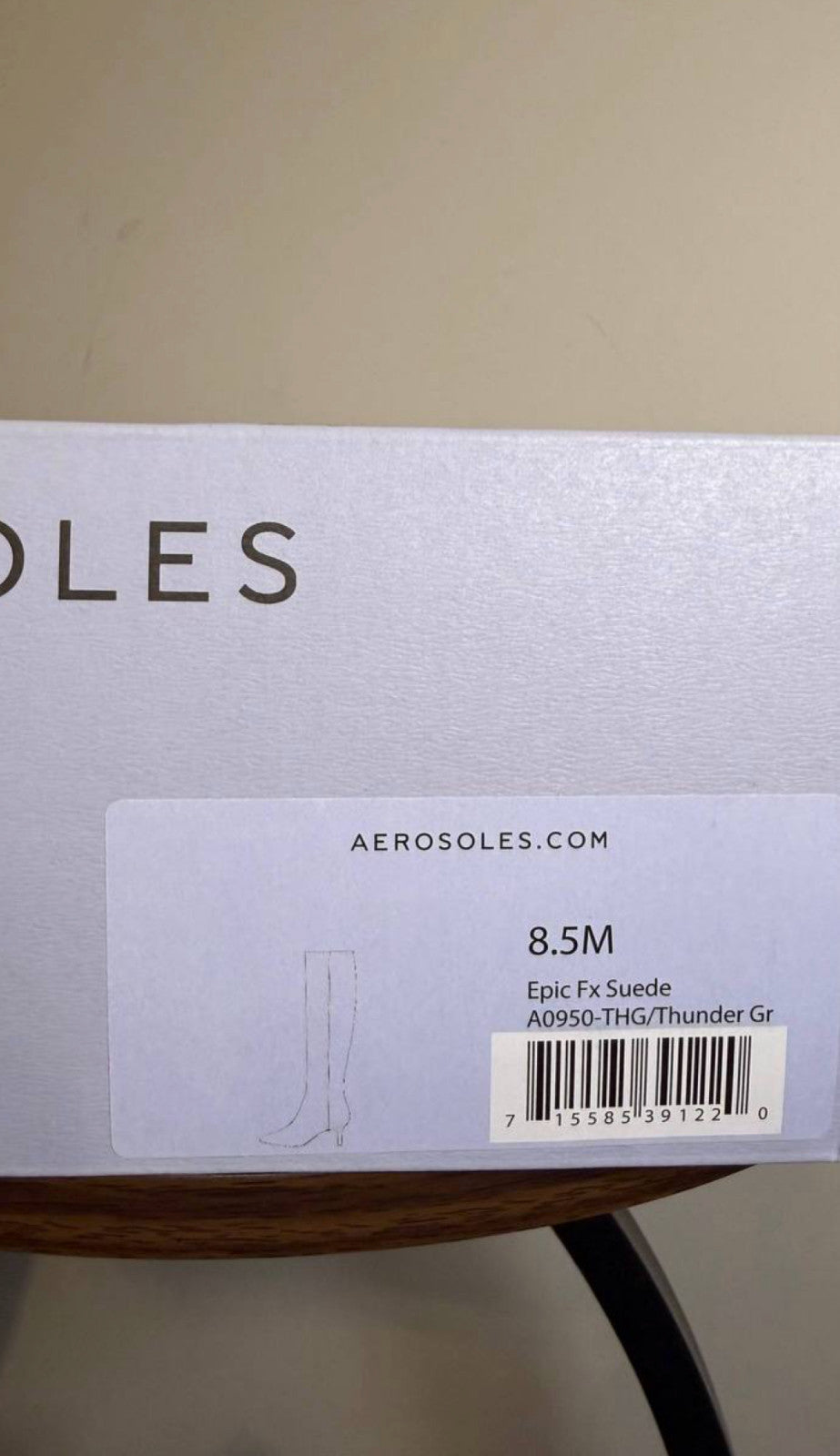Aerosoles Epic Tall Boots 8.5M Gray Kitten Heel Pointed Toe Poly NIB msrp$129