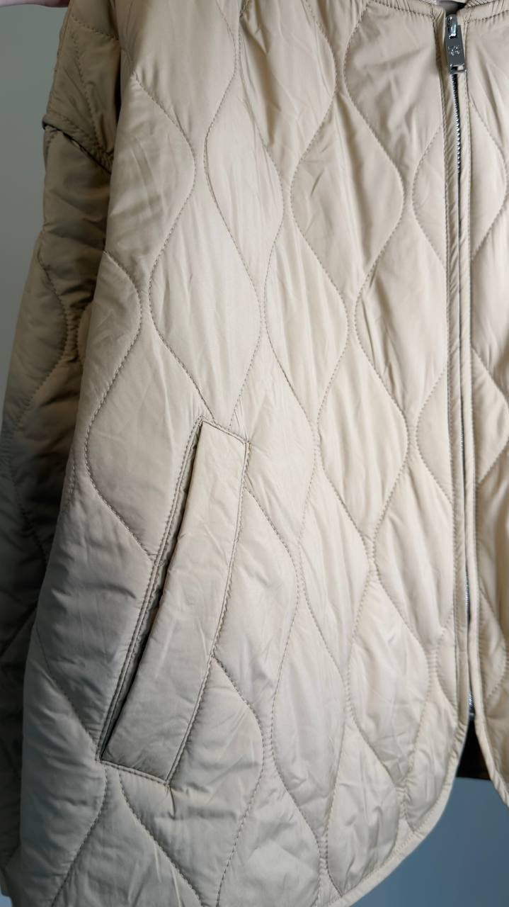 DKNY Quilted Bomber Jacket Travertine L NWT $149