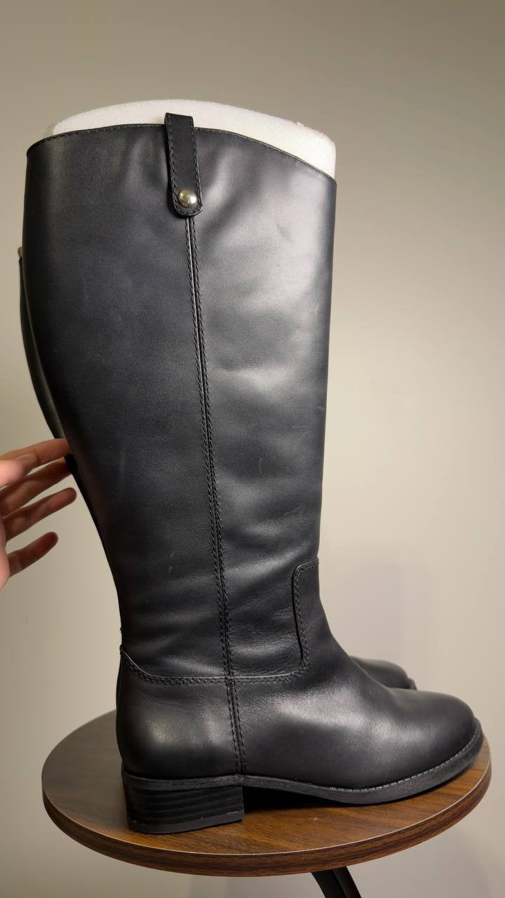 I.N.C.  Riding  Boots  Black  Leather  8W  XWC  New  $189.90