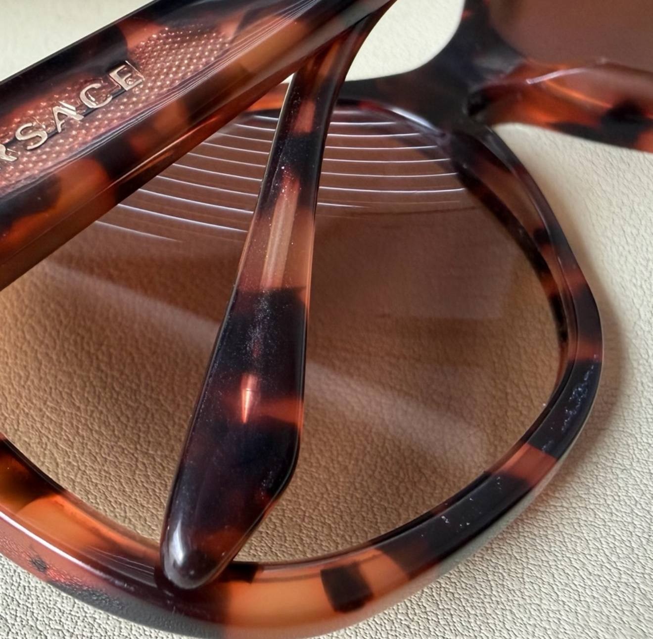 Versace 59 998/13 Tortoise Brown Sunglasses 57mm Italy w/ Case