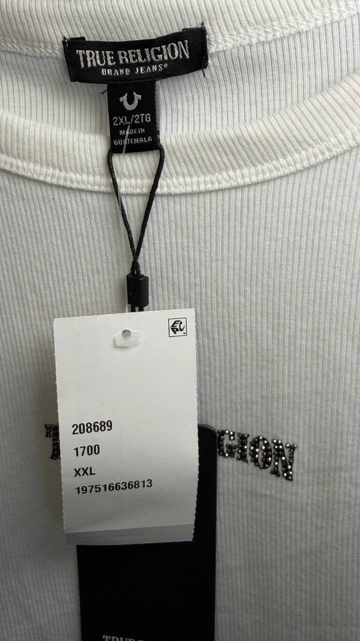 True Religion Buddha Logo Halter Tank White XXL NWT $59