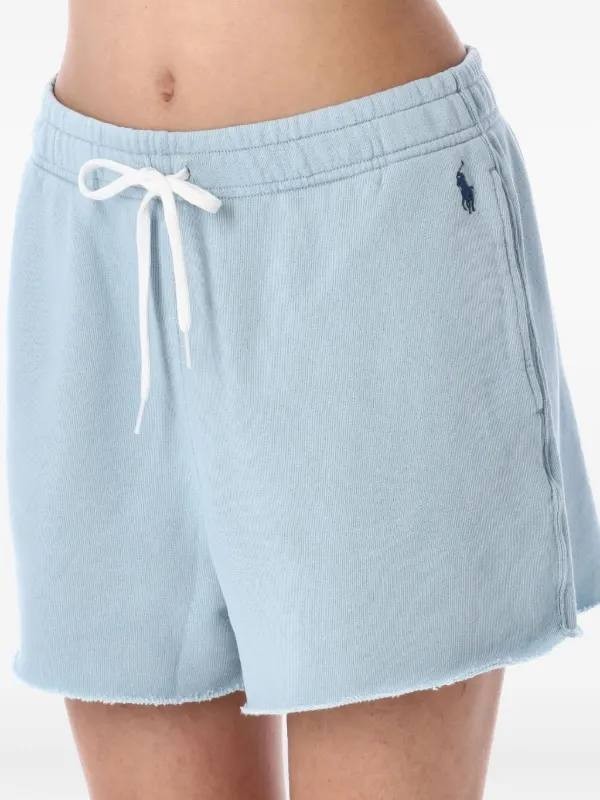 Polo Ralph Lauren Shorts XXS Blue Frayed Hem Drawstring Cotton NWT MSRP $110