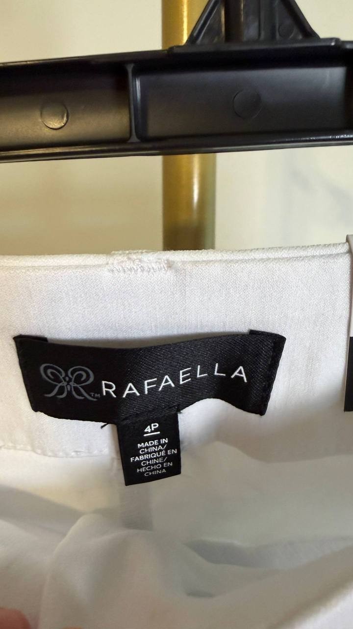 Rafaella Women’s Petite Satin Luxe Crop Pants White 4P $69 NWT