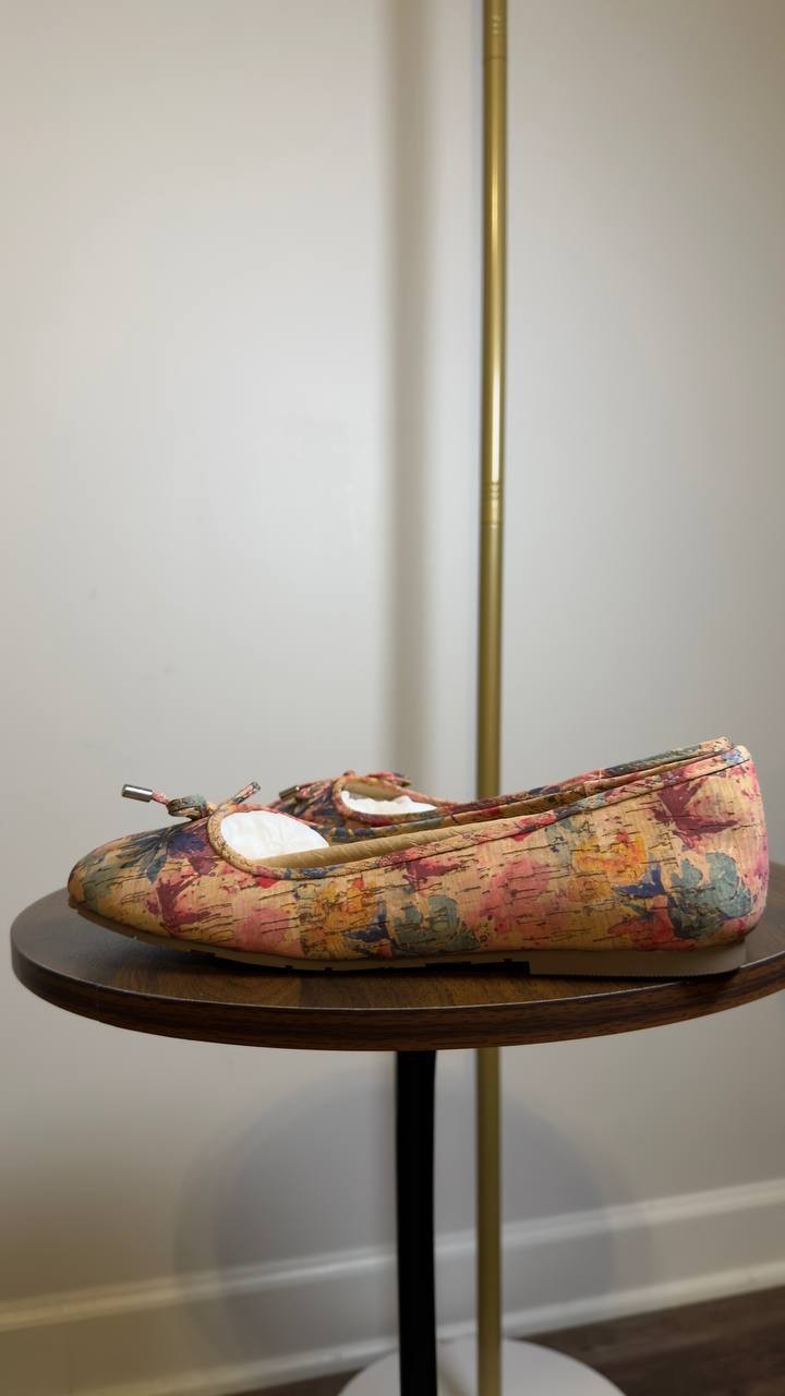 Reaction  Kenneth  Cole  Ballet  Flats  Pansy  Floral  Cork  7  M  New  $69