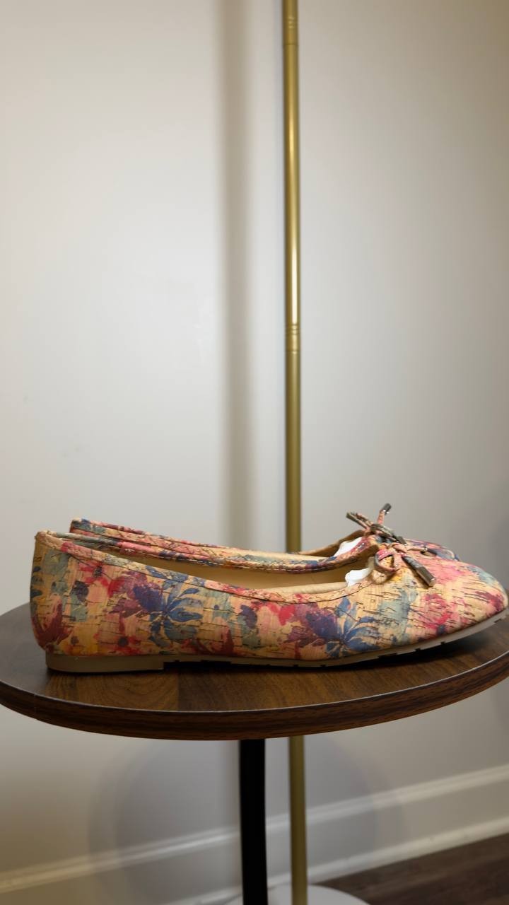 Reaction  Kenneth  Cole  Ballet  Flats  Pansy  Floral  Cork  7  M  New  $69