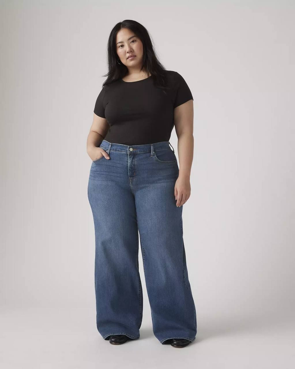 Levi’s 318 Shaping Wide Leg Jeans Plus Size Dark Wash 24W NWT $69.50