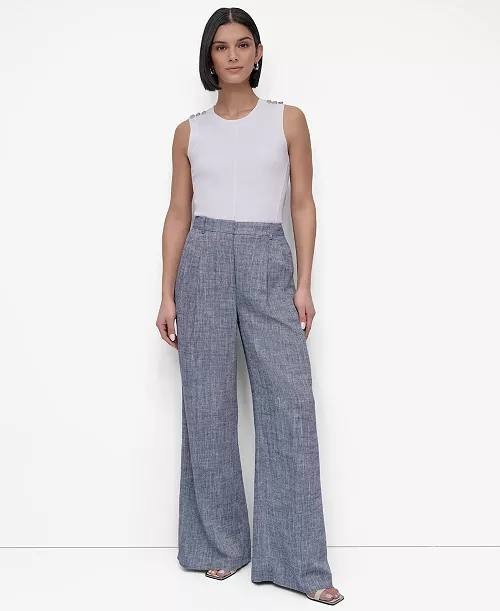 DKNY Petite High‑Rise Wide‑Leg Pants – Size 4P – NWT – $109