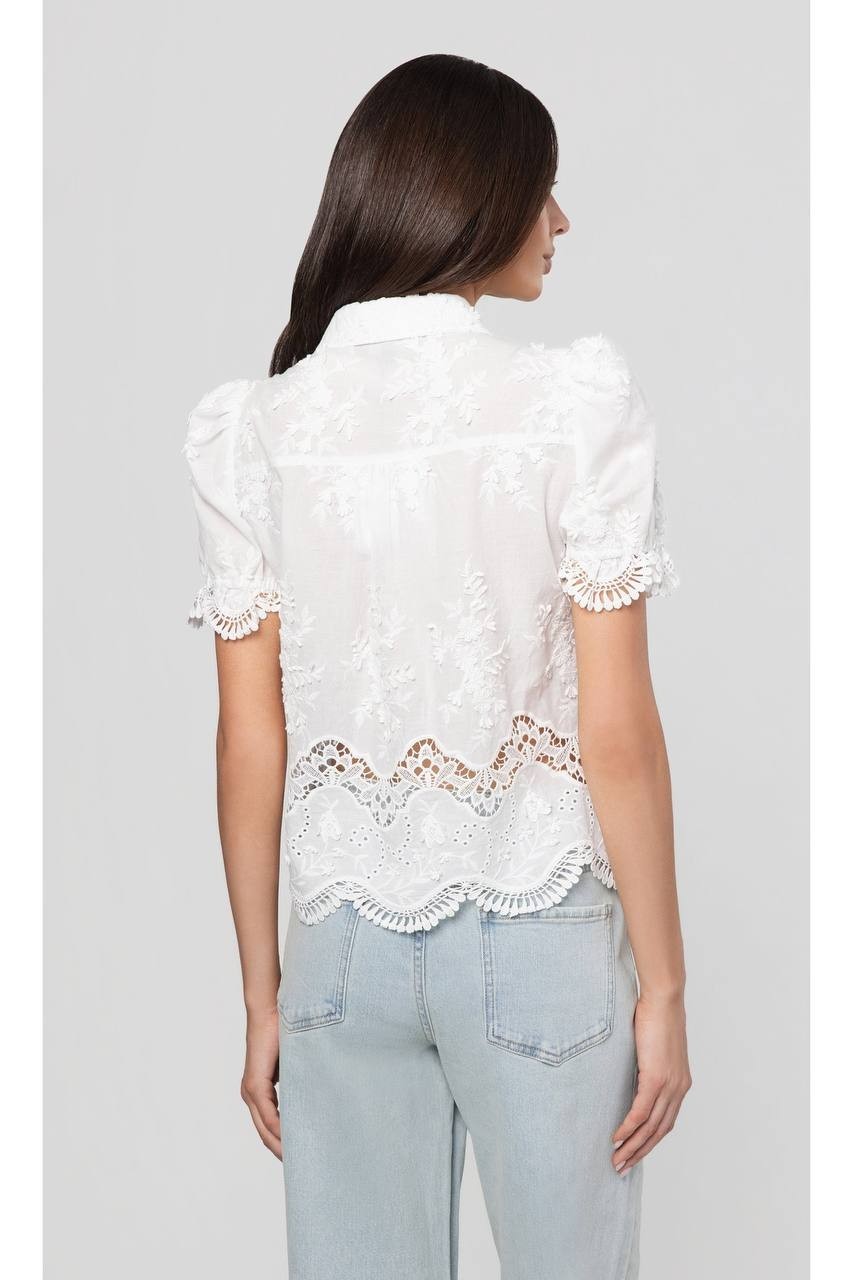 Generation Love Mina 3D Voile Shirt L White NWT $225