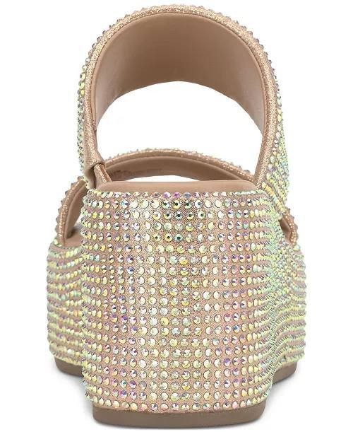 Wild  Pair  Laelyn  Wedge  Sandals  Bling  Fabric  7.5M  New  With  Box  $79.50