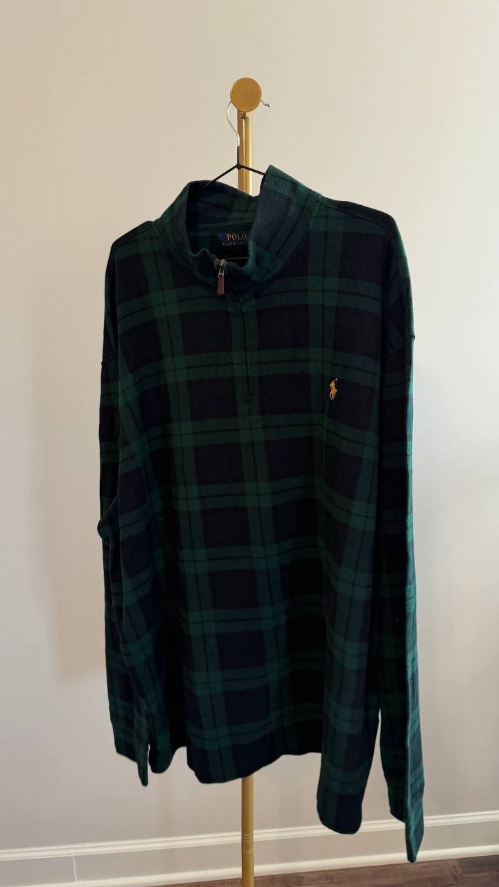 Polo Ralph Lauren Big & Tall Estate‑Rib Quarter‑Zip Pullover Green 3XB NWT $145