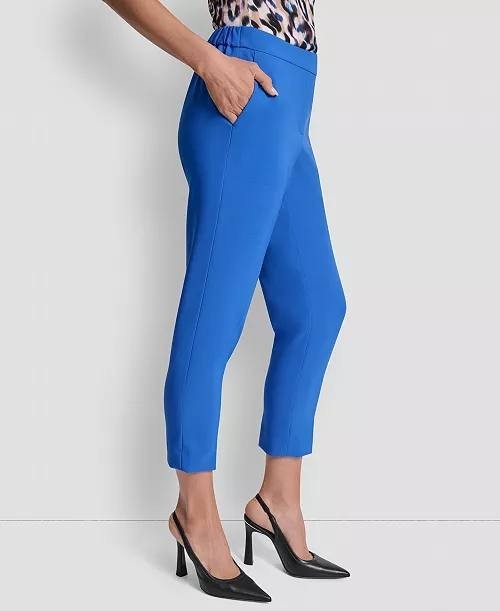 DKNY Straight-Leg Ankle Pants – Size 10 – NWT – Classic Blue Mid-Rise Stretch