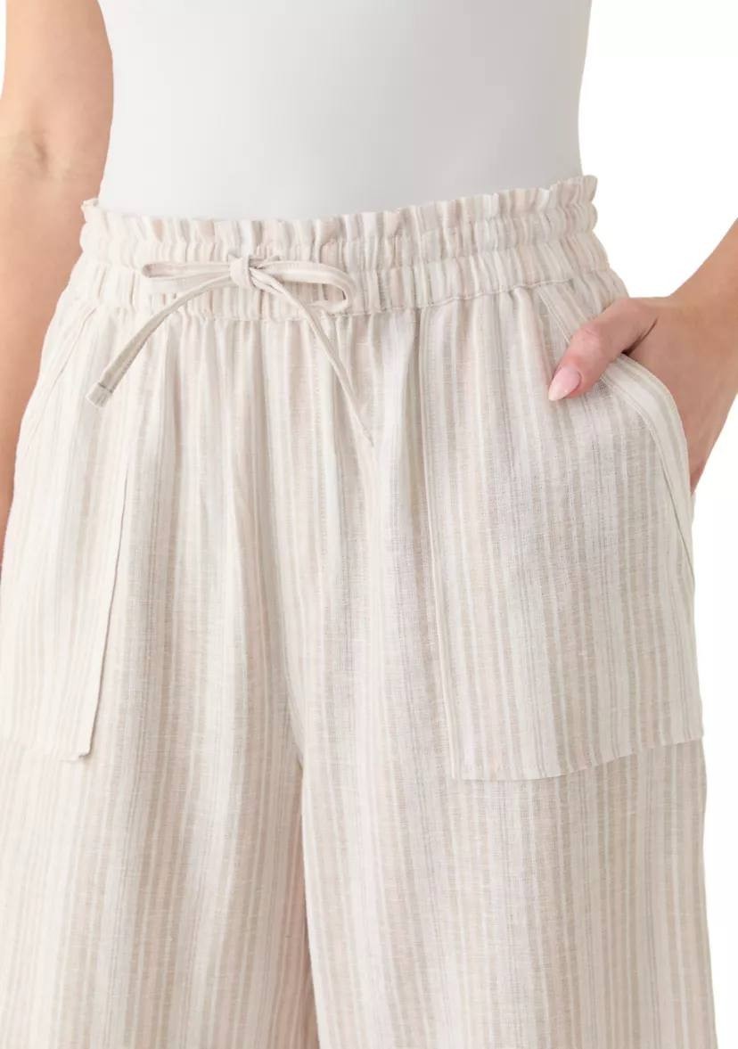 Gloria Vanderbilt Rainy Cropped Linen Pants Stonewood XXL NWOT $56