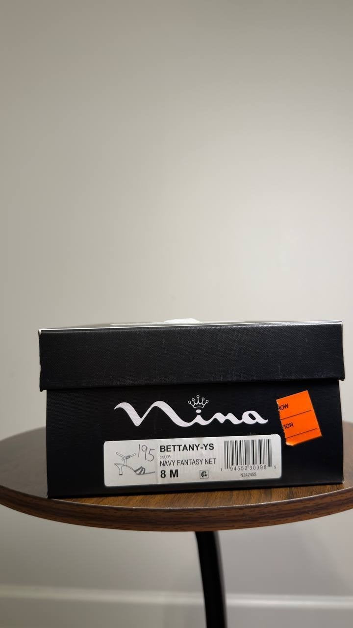 Nina  Dress  Sandals  Navy  8M  New  $89