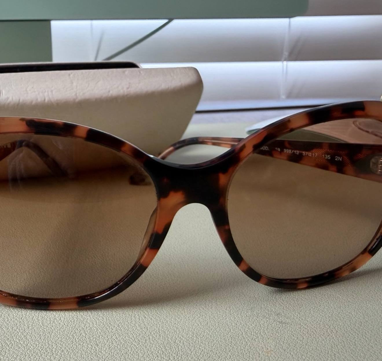 Versace 59 998/13 Tortoise Brown Sunglasses 57mm Italy w/ Case