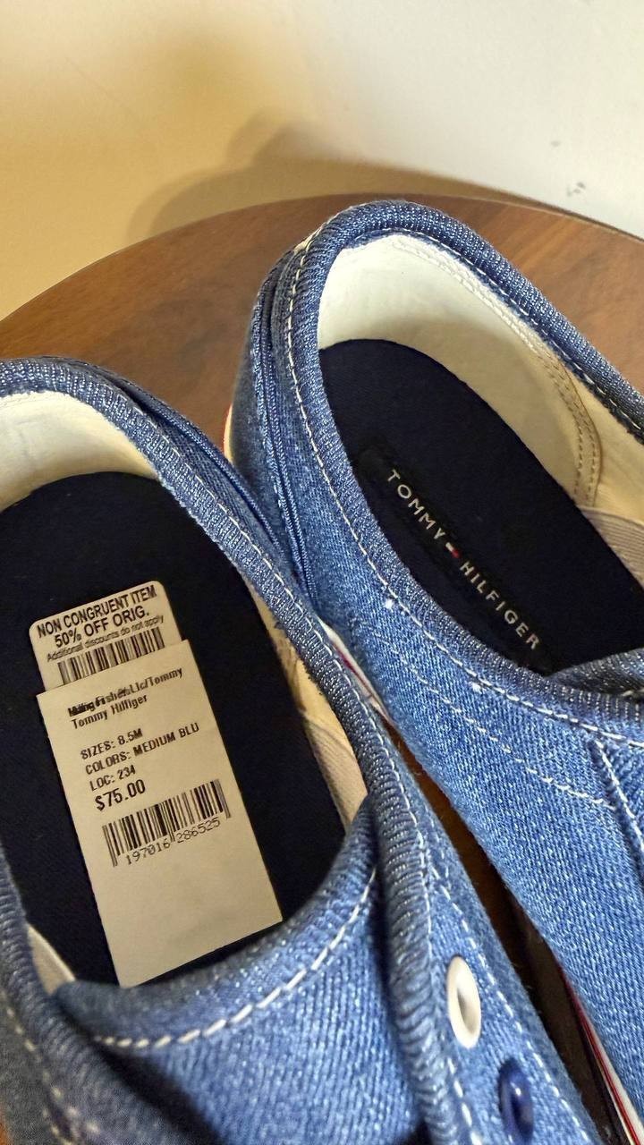 Tommy Hilfiger Balie Sneakers 8.5M Navy Stripe Slip‑On Platform NIB msrp$75