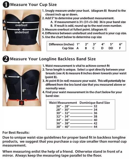 Dominique 6380 Brie Longline Backless Strapless Bra Beige 34C Balconette