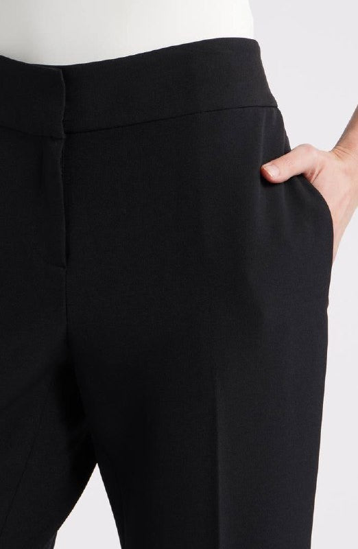 Kasper Ava Straight‑Leg Pants Black Size10P NWT Classic Workwear msrp$79