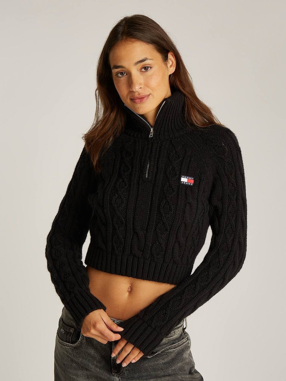 Tommy Jeans Black Sweater XS Recycled Knit Minimalist Streetwear MSRP 129$